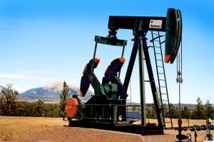 Heavy oil pumpjack at ALRDC oil field for efficient petroleum extraction.