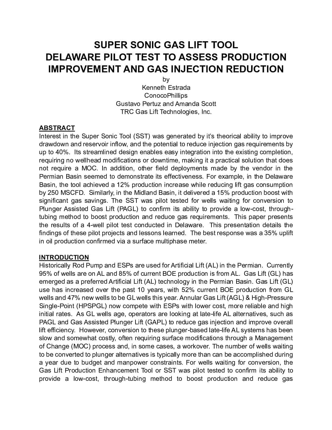 Enhancing Gas Lift Efficiency in Unconventional Basins: The Impact of Super Sonic Tool Technology