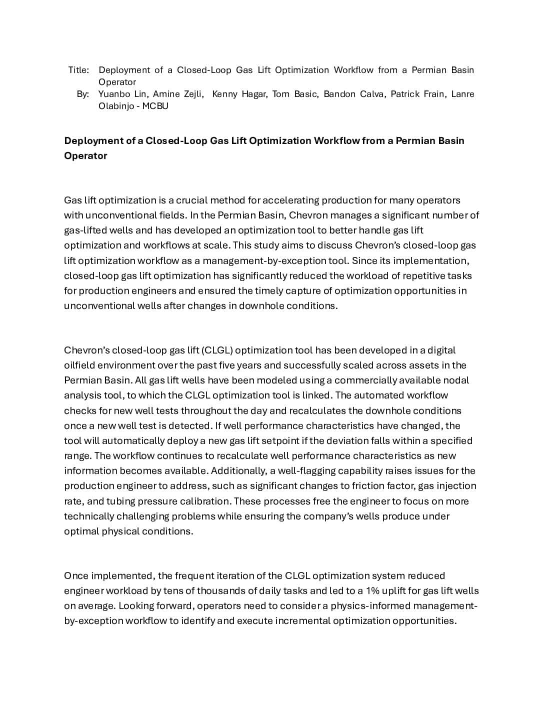 Deployment of a Closed-Loop Gas Lift Optimization Workflow from a Permian Basin Operator