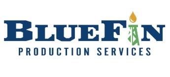 Bluefin Production Services logo with a candle and leaf design.
